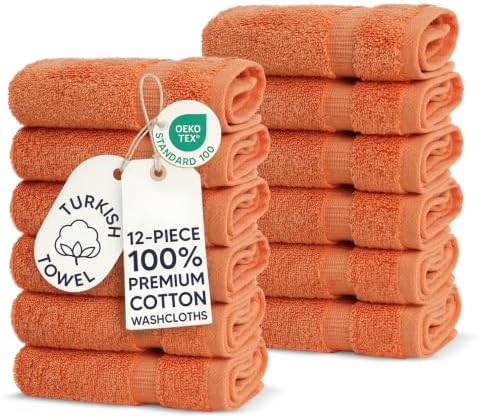 100% Cotton 12-Pack Washcloths 13x13