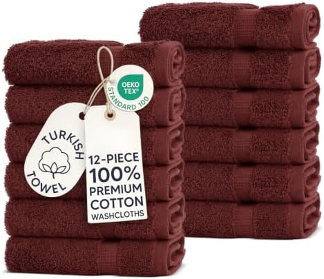 100% Cotton 12-Pack Washcloths 13x13