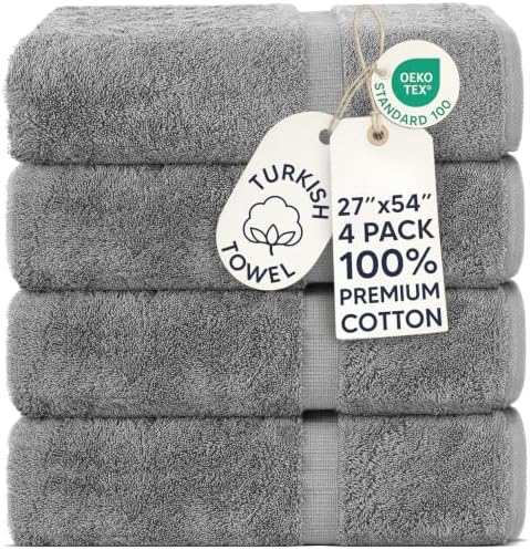 100% Cotton 4-Pack Bath Towels 27x54