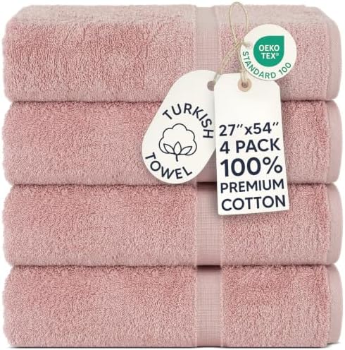 100% Cotton 4-Pack Bath Towels 27x54