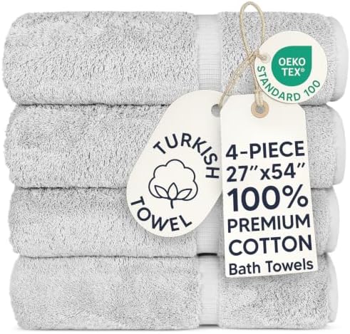 100% Cotton 4-Pack Bath Towels 27x54