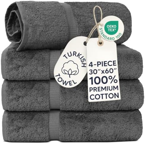 100% Cotton 4-Pack Bath Towels 30x60