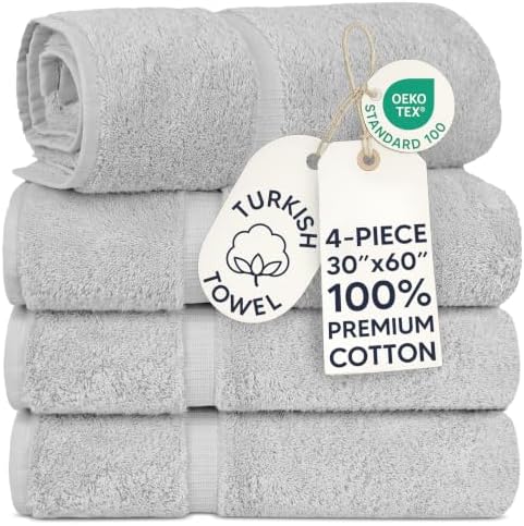 100% Cotton 4-Pack Bath Towels 30x60