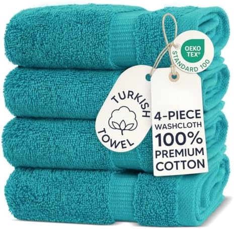 100% Cotton 4-Pack Washcloths 13x13