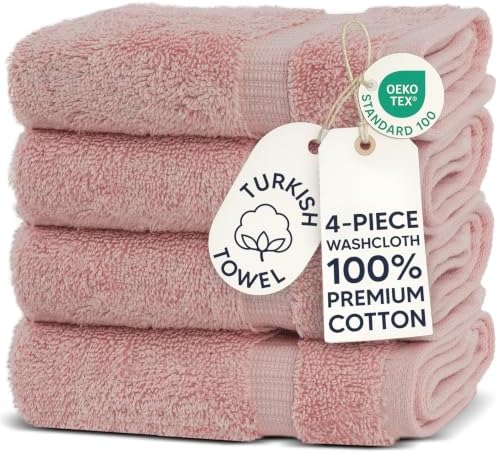 100% Cotton 4-Pack Washcloths 13x13