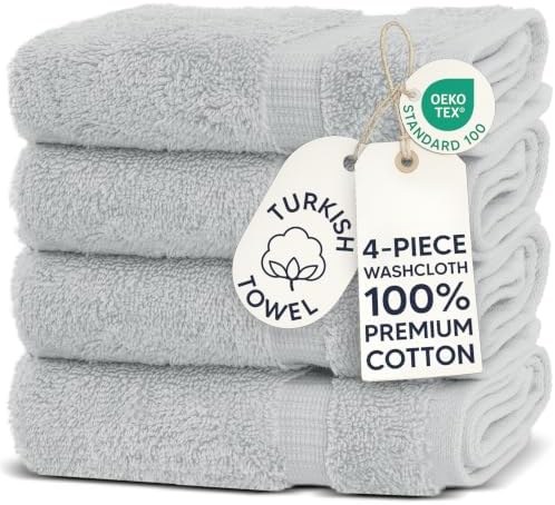 100% Cotton 4-Pack Washcloths 13x13