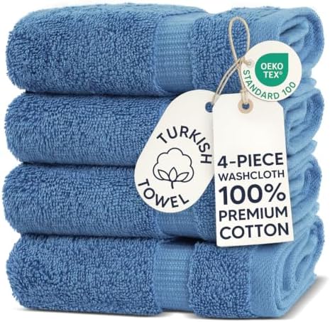 100% Cotton 4-Pack Washcloths 13x13