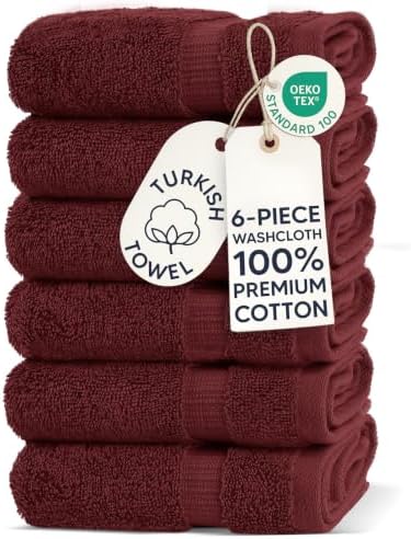 100% Cotton 6-Pack Washcloths 13x13
