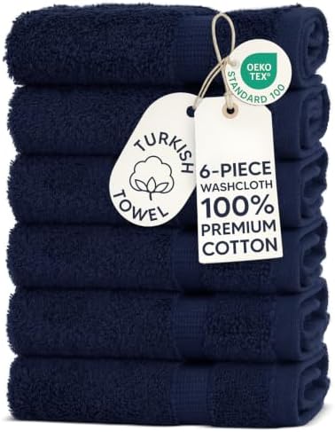 100% Cotton 6-Pack Washcloths 13x13