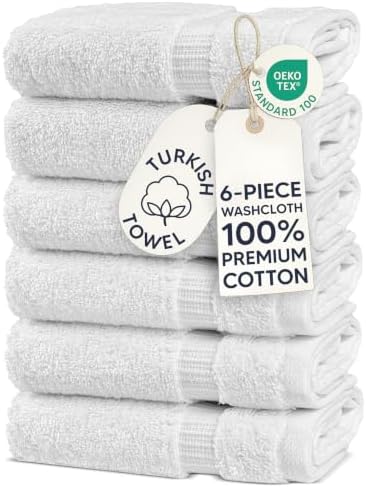 100% Cotton 6-Pack Washcloths 13x13