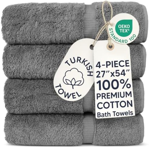 100% Cotton Premium Turkish Towels for Bathroom | 27'' x 54…
