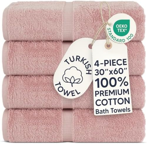 100% Cotton Premium Turkish Towels for Bathroom | 30'' x 60…